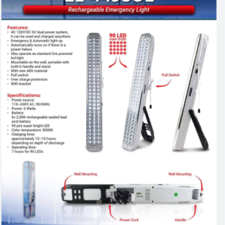 999C LED Lampara de Emergencia Recargable (EL -44980L)