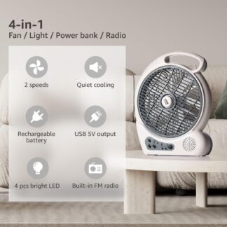 999W Abanico Recargable/LED 10" (EL-8210F)