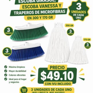 845B Combo Escoba / Trapero Microfibra 1/12